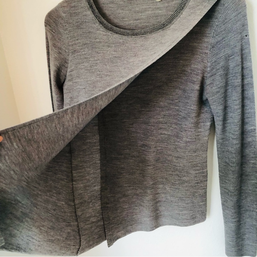 Elie Tahari Asymmetric Wrap Front Sweater Women’s S, 100% Extra Fine Merino Wool - Picture 6 of 9
